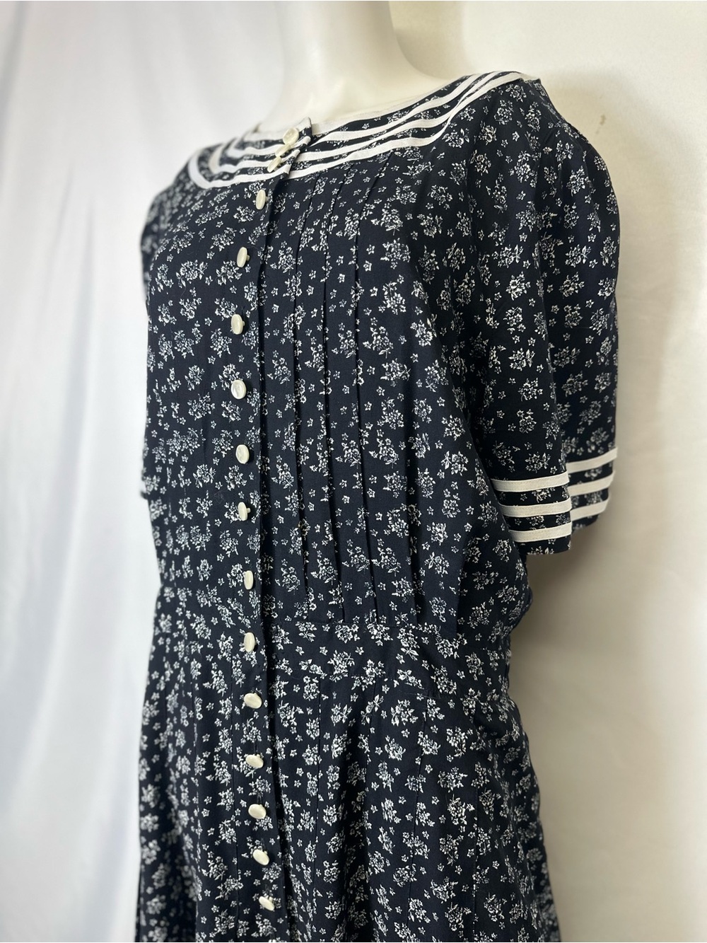 VINTAGE PLAZA SOUTH BRAND SIZE 18T Black & White Dress Short Sleeve Button Down - Picture 4 of 6
